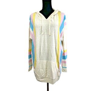 Torrid Pullover Hoodie Light Sweater‎ Size 0 (L 12) NWT Beach Rainbow Oversized